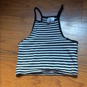 Divided black and white crop top